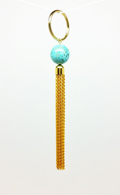 The Aphrodite Keychain : Turquoise Tassel Keychain