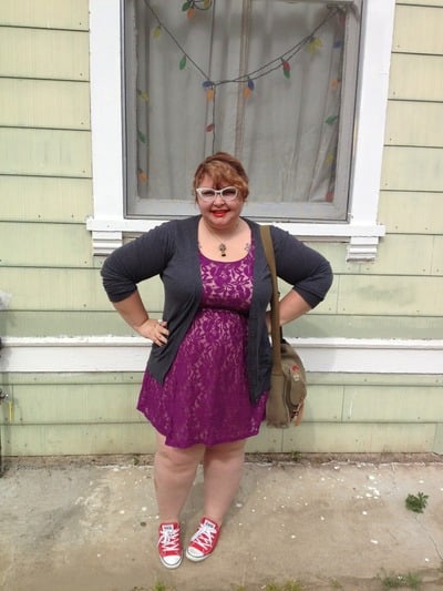 Purple Lace Overlay Dress