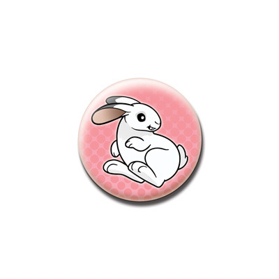 BUTTON / MAGNET : Rabbit (White)