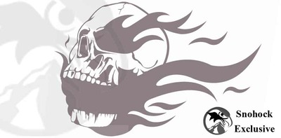 Skull with flames coming out of mouth