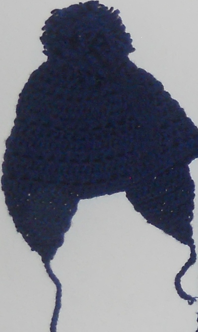 Crochet Baby Puffball Hat Ties under chain