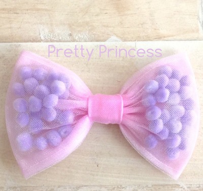 Pretty Princess Pom Pom Bow