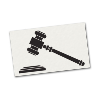 Gavel Hammer of Court Judge Auctioneer Law Authority - 5" Black Vinyl Decal Sticker Car Macbook Laptop