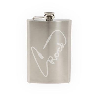 Audio #3 - Rock Calligraphy Jack Connector Plug Dj - Music Calligraphy Jack Connector Plug Dj - Etched 8 Oz Stainless Steel Flask