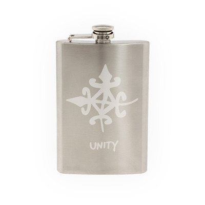 Adinkra Akan #8 - Unity African Sign Symbology - Etched 8 Oz Stainless Steel Flask