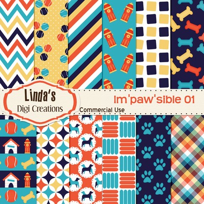 Im'paw'sible 01 (Digital Paper Pack)