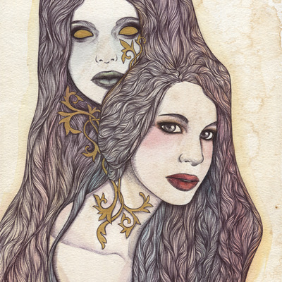 "always with me" original ink painting by alice savage - Thumbnail 2