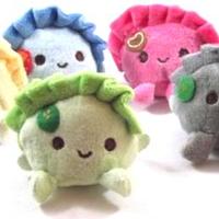 Kawaii Dumpling Plush Cell Phone Charm - Thumbnail 2