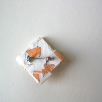 Blue & Orange Origami Pin - Eco & Colorful - Thumbnail 4