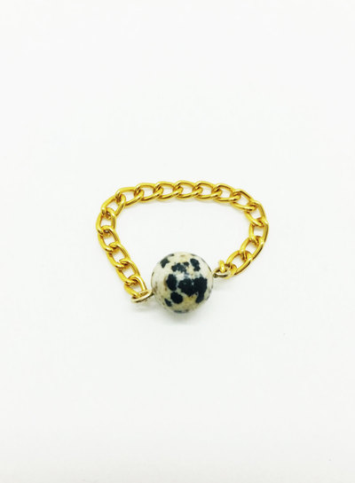 Dalmatian Jasper Chain Ring