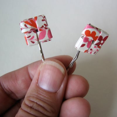 Carnation Pink, Red and Cream Eco Chic Bobbies