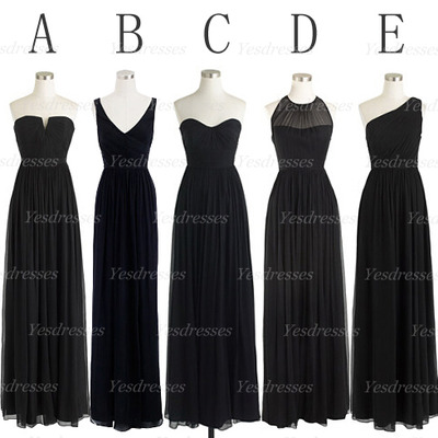 Long bridesmaid dresses, chiffon bridesmaid dress, simple bridesmaid dress, cheap bridesmaid dresses, black bridesmaid dress, PD15239