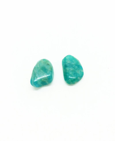 Amazonite Stud Earrings Polished Gemstone Posts