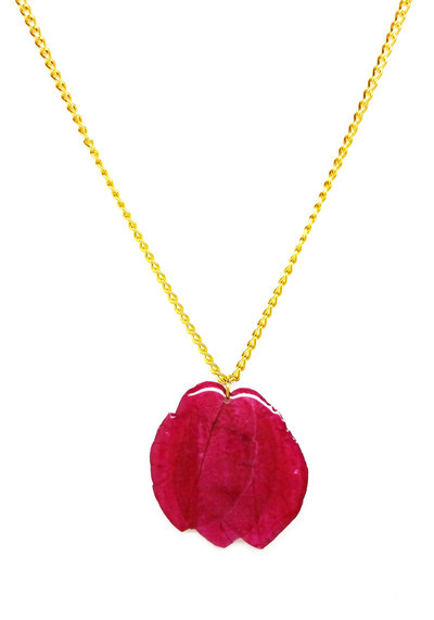 Real Pressed Flower Bougainvillea Necklace