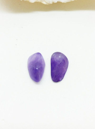 Amethyst Stud Earrings Polished Amethyst Posts