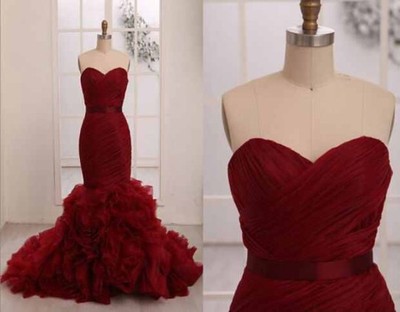 Mermaid Long prom dress, Red prom dress, Prom dress 2016, Online prom dress,PD380084