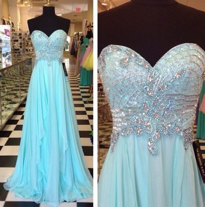 blue prom dress, long prom dress, cheap prom dress, chiffon prom dress, party prom dress, BD1493