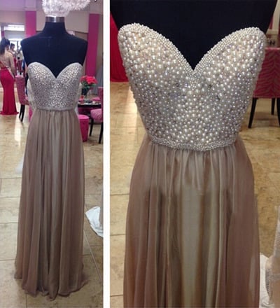 Brown prom dress, long prom dress, cheap prom dress, chiffon prom dress, dresses for prom, BD14308