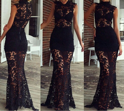 Short-Sleeved Prom Dress, Lace Prom Dress, Sexy Prom Dress, Long prom dresses,PD380058