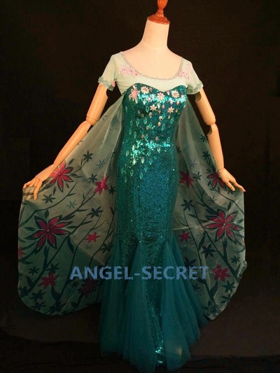 J919 FROZEN FEVER ELSA green dress whole set