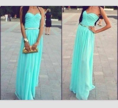 Sweetheart prom dress, chiffon prom dress, Prom Dresses 2015, Prom Dresses 2015, Prom Gown, Custom-Made Prom Dress, blue prom dress,PD20160703
