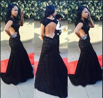 black prom dress, lace prom dress, long prom dress, sexy prom dress, mermaid prom dress, new prom dress, mermaid prom dress, BD14340