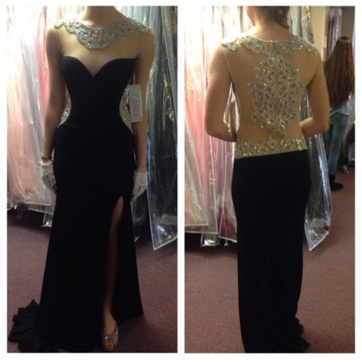 Black prom dresses, peach prom dress, long prom dress, prom dress 2015, sexy prom dress, 15032305