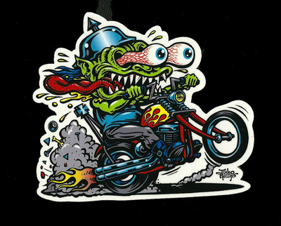 CHOPPER FREAK full color shaped vinyl sticker