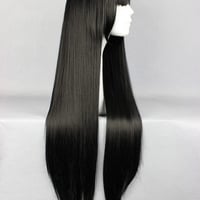 Black Long Straight Wig Shakugan no Shana Costume Wig Heat resistant synthetic Hair Cosplay Wigs for Party - Thumbnail 1
