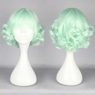 30cm ice green short curly wig beautiful cosplay wigs anime costume wig for party - Thumbnail 5
