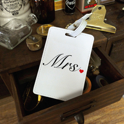 Mr. and Mrs. two tags pair Luggage Tag, Bag Tag, Travel Tag, Suitcase Tag, Id tag, custom color (N-019)
