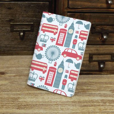 London Pattern Passport Holder Case Travel Wallet PU Leather Cover (N-004)