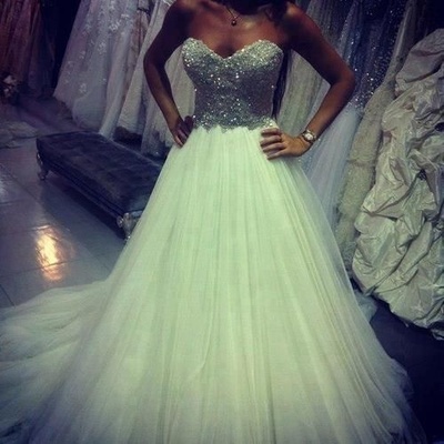 Charming Prom Dress,Sequined Prom Dress,A-Line Prom Dress,Strapless Prom Dress,Tulle Prom Dress,15032626