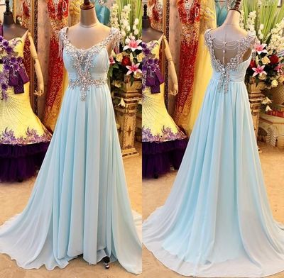 Charming Prom Dress,Chiffon Prom Dress,A-Line Prom Dress,V-Neck Rom Dress,Crystal Prom Dress,15032631