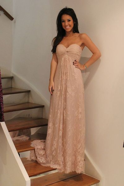 Charming Prom Dress,Lace Prom Dress,A-Line Prom Dress,Strapless Prom Dress,Long Prom Dress,15032701