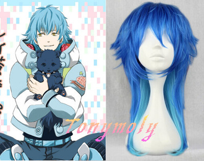 Dramatical Murder DMMD Seragaki Aoba Cosplay Wigs Blue Ombre Wig Long Straight Synthetic Hair Anime Costume Wig