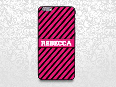 Pink and Black Stripes Cool Colorful custom name case for iPhone 7/6/6s/5s/5c, Samsung S6/Note5, Sony, LG Nexus, Nokia Lumia, HTC One, Moto X (BCBL-2)