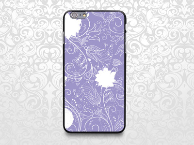 Purple seamless floral pattern case for iPhone 7/6/6s/5/5s/5c, Samsung S6/Note5, Sony, LG Nexus, Nokia Lumia, HTC One, Moto X (BCBL-14)