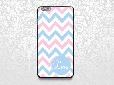 Colorful chevron custom name case for iPhone 7/6/6s/5/5s/5c, Samsung S6/Note5, Sony, LG Nexus, Nokia Lumia, HTC One, Moto X, many colors (BCBL-29)