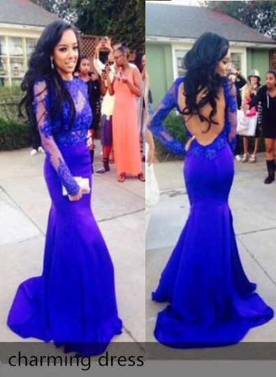 Charming Prom Dress,Appliques Prom Dress,Long Sleeve Prom Dress,Mermaid Prom Dress,Backless Prom Dress,150330008