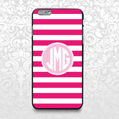 Colorful stripes monogram custom name case for iphone 7/6/6s/5/5s/5c, samsung s6/note5, sony, lg nexus, nokia lumia, htc one, moto x (bcbl-43) - Thumbnail 1