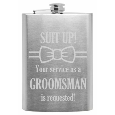 Will You Be My Groomsman Stainless Steel Flask