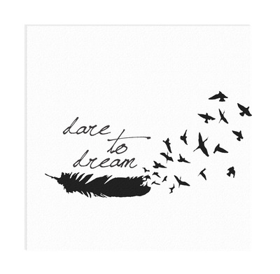 Dare to Dream Feather Birds Vinyl Wall Decal