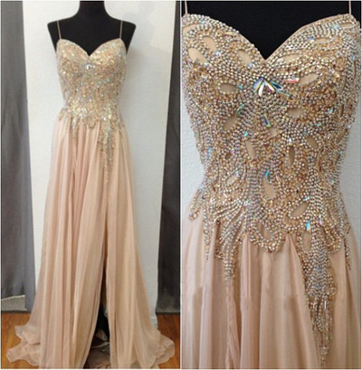 champagne prom dress, long prom dress, prom dress with beading, custom prom dress, prom dresses,15040602