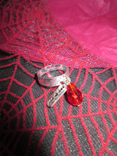 Razor Blade and Blood Drop Ring