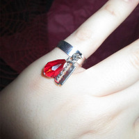 Razor Blade and Blood Drop Ring  - Thumbnail 2