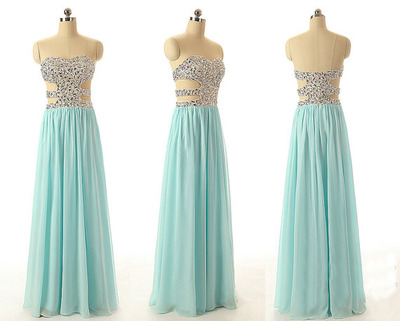 Blue prom dress, long prom dress, chiffon prom dress, sexy prom dress, 2018 prom dress, BD14429