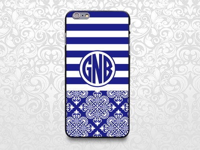 Stylish stripes and pattern custom name case for iPhone 7/6/6s/5/5s/5c, Samsung S6/Note5, Sony, LG Nexus, Nokia Lumia, HTC One, Moto X (BCBL-64)