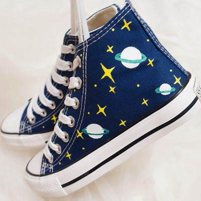 Harajuku hand-drawn star canvas shoes