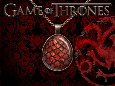 Daenerys Targaryen Game of Thrones Necklace, Dragon Egg Necklace, Gothic Jewelry, Geek Gift